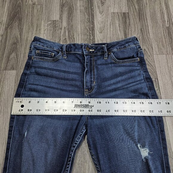 Hollister Jeans Womens 9R Blue High Rise Super Skinny Distressed Raw Hem - Picture 9 of 12